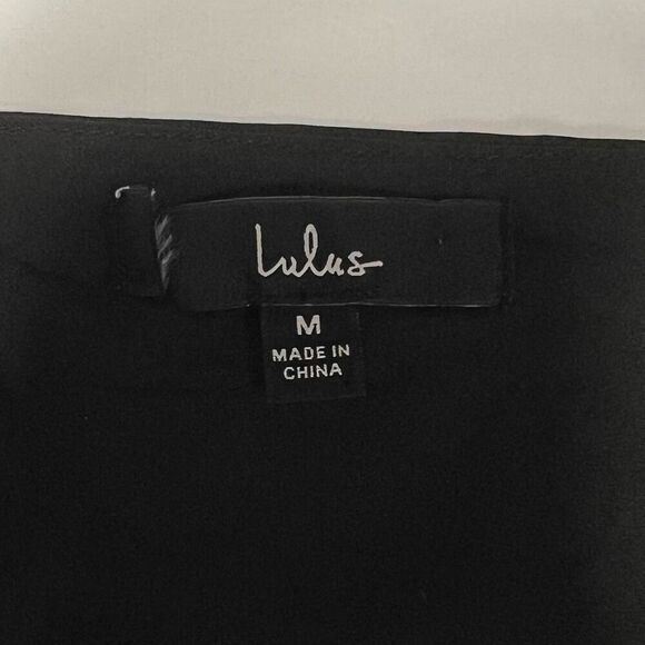 Lulus Truly the Cutest Black Satin Square Neck Mini Dress Size M New - Picture 7 of 13